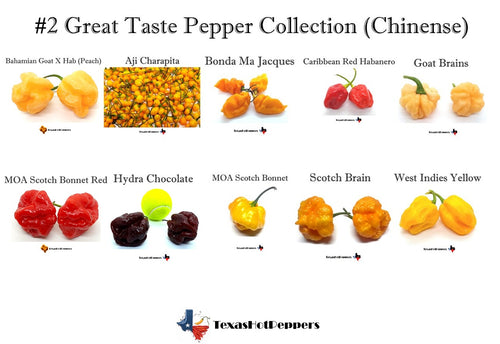 #2 Great Taste Chinense Pepper Seed Collection - 10 Different Varieties!
