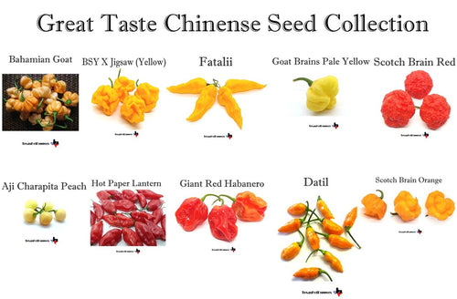 #1 Great Taste Chinense Pepper Seed Collection - 10 Different Varieties!
