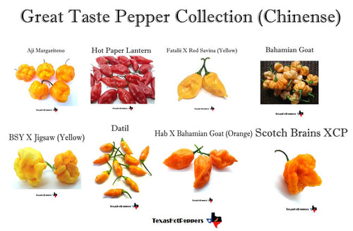 #1 Great Taste Chinense Pepper Seed Collection - 10 Different Varieties!